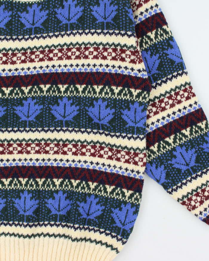 Vintage 1980s McGregor Wool Nordic Chunky Crewneck Knit Jumper - L