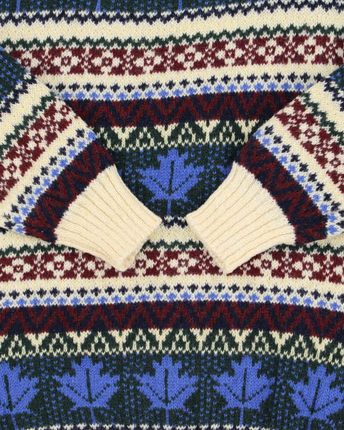 Vintage 1980s McGregor Wool Nordic Chunky Crewneck Knit Jumper - L