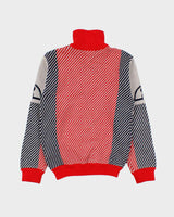 Vintage 1970s Ellesse Ski Wool Blend Spell Out Quarter-Zip Knit Jumper - M