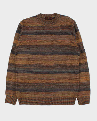 Vintage 1990s Toscano Italian Wool Striped Crewneck Knit Jumper - L