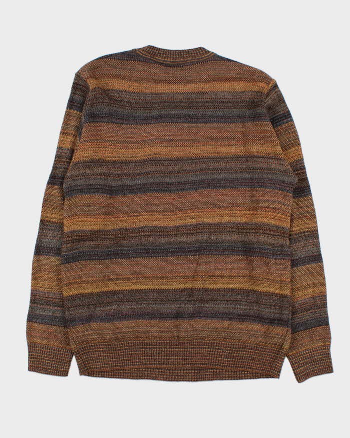 Vintage 1990s Toscano Italian Wool Striped Crewneck Knit Jumper - L