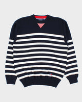 Vintage 1990s Tommy Hilfiger Classic Striped Oversized Crewneck Knit Jumper - M