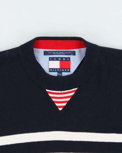 Vintage 1990s Tommy Hilfiger Classic Striped Oversized Crewneck Knit Jumper - M
