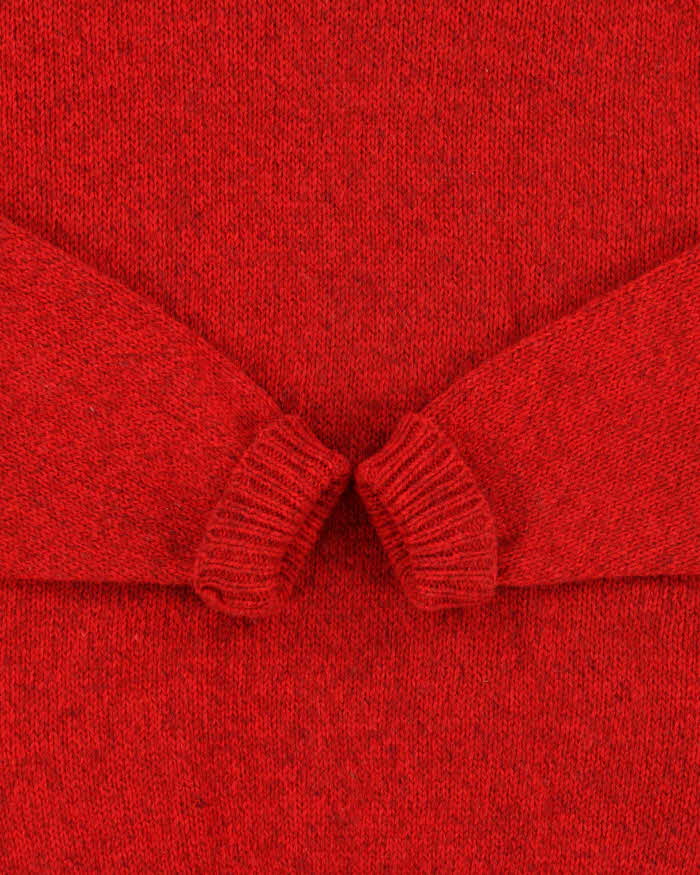 Vintage 1970s Speckled Yarn Red Wool Crewneck Jumper - L