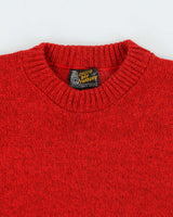 Vintage 1970s Speckled Yarn Red Wool Crewneck Jumper - L