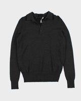 Vintage 00s Bikkembergs Wool Button Collared Knit Jumper - L
