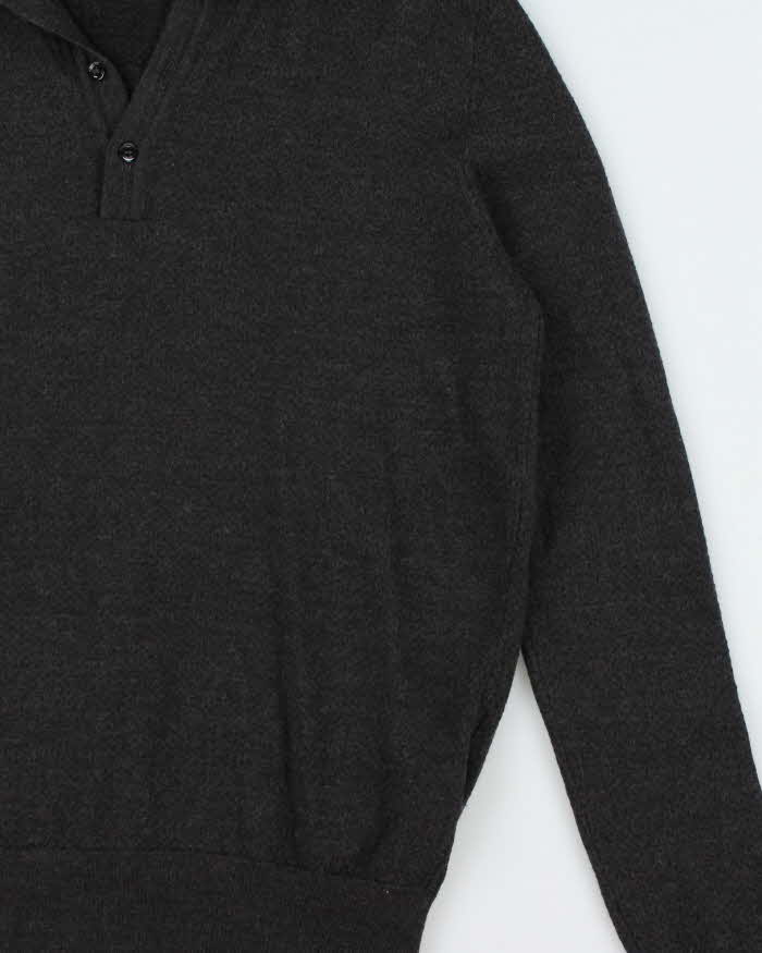 Vintage 00s Bikkembergs Wool Button Collared Knit Jumper - L