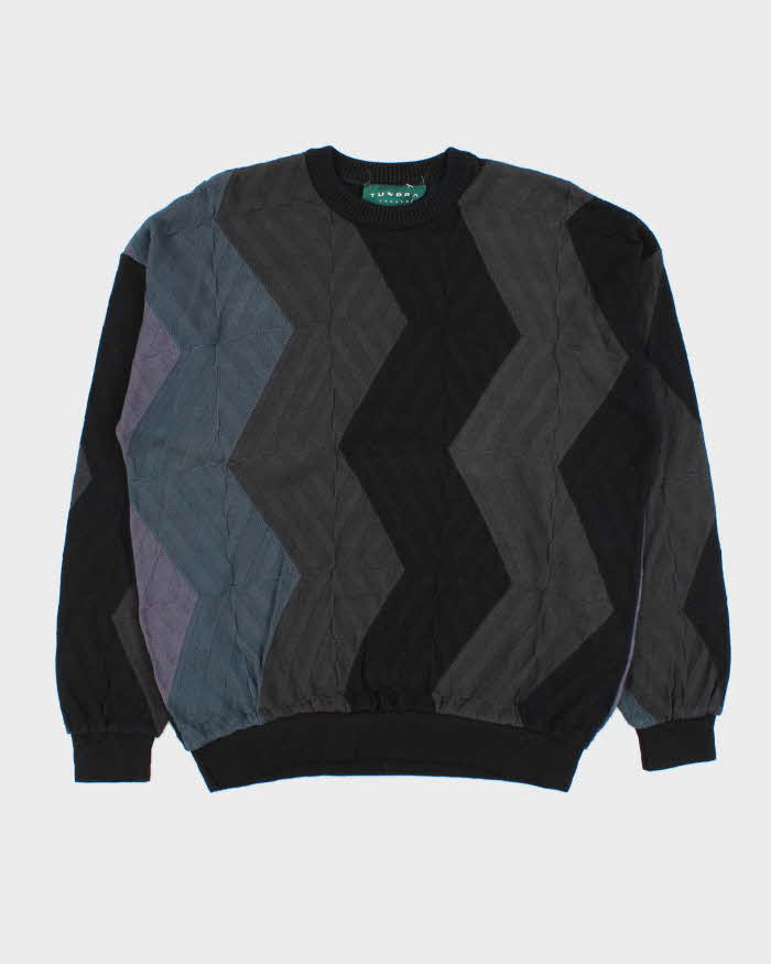Vintage 1990s Tundra Zig Zag Crewneck Knit Jumper - M