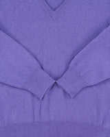 Vintage 1990s Snowlotus Purple Cashmere V-Neck Knit Jumper - M