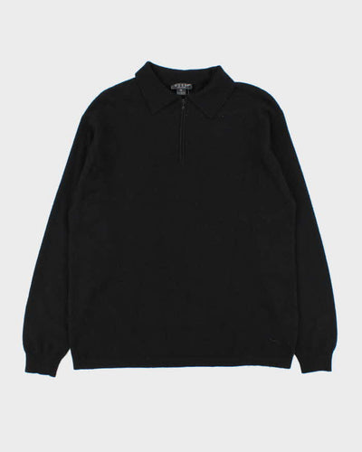 Vintage 1990s Rossi Collezioni Cashmere Collared Quarter-Zip Knit Jumper - M