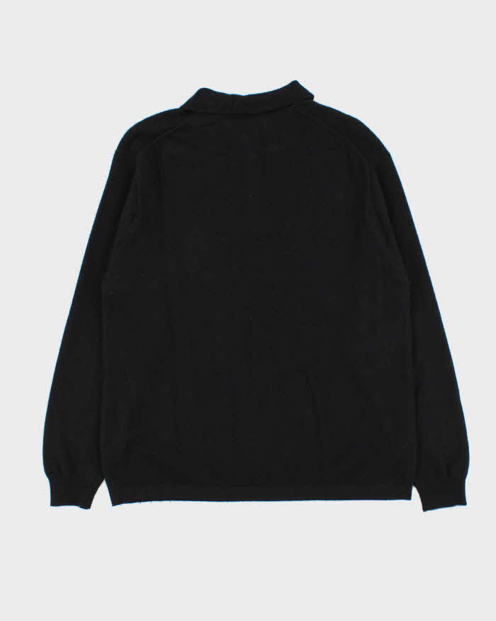 Vintage 1990s Rossi Collezioni Cashmere Collared Quarter-Zip Knit Jumper - M