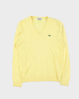 Vintage 1980s IZOD Lacoste V-Neck Knit Jumper - M