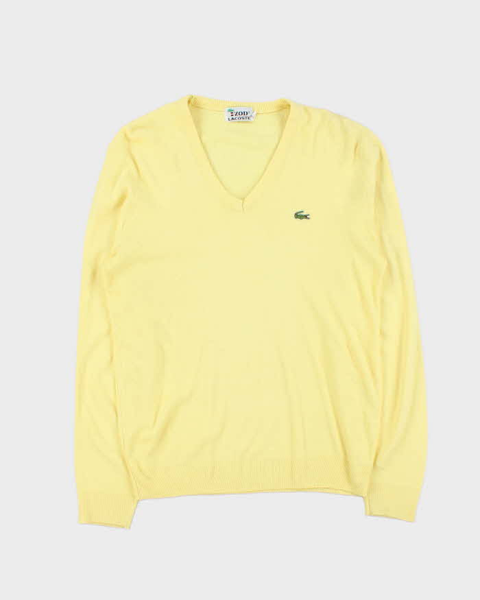 Vintage 1980s IZOD Lacoste V-Neck Knit Jumper - M