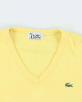 Vintage 1980s IZOD Lacoste V-Neck Knit Jumper - M