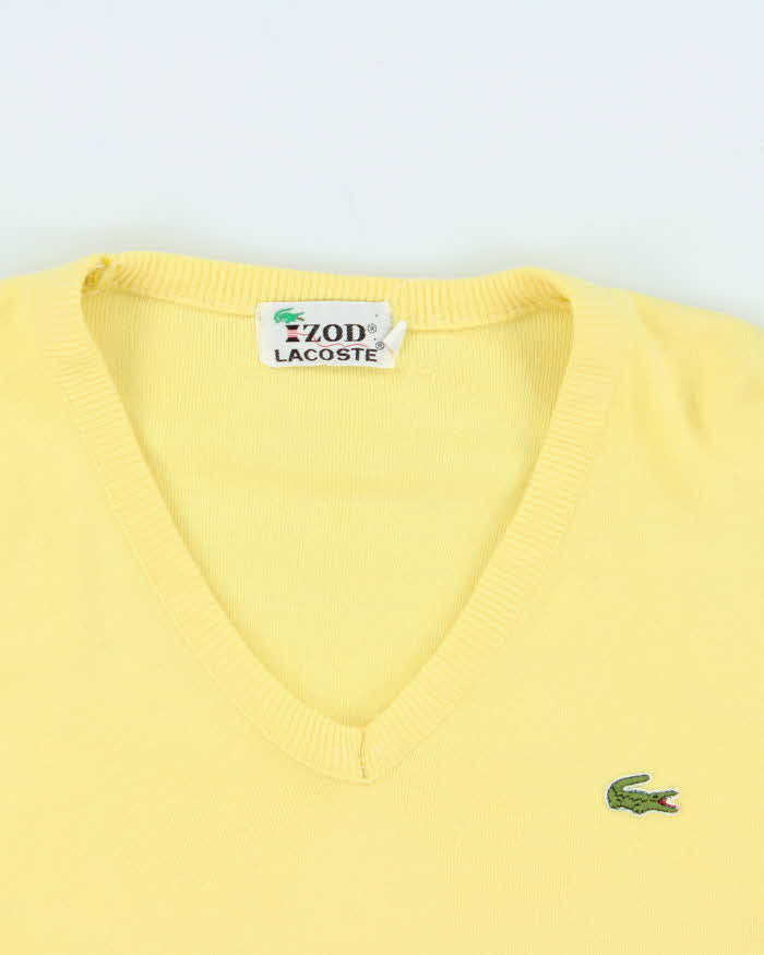 Vintage 1980s IZOD Lacoste V-Neck Knit Jumper - M