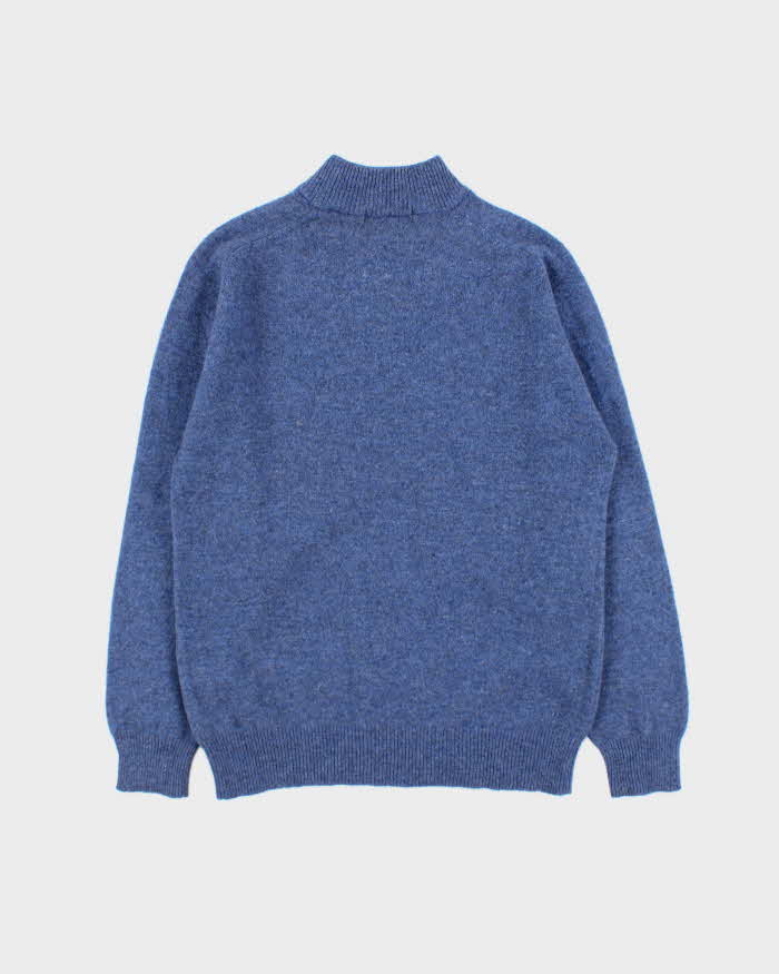 Vintage 1980s Speckled Yarn Wool High-Neck Knit Sweater - M