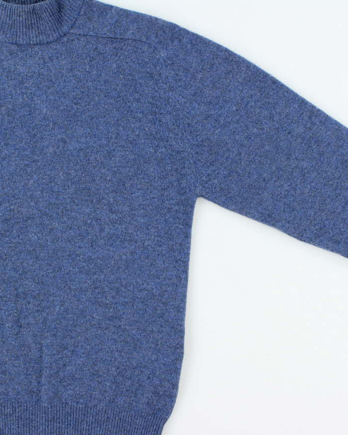 Vintage 1980s Speckled Yarn Wool High-Neck Knit Sweater - M