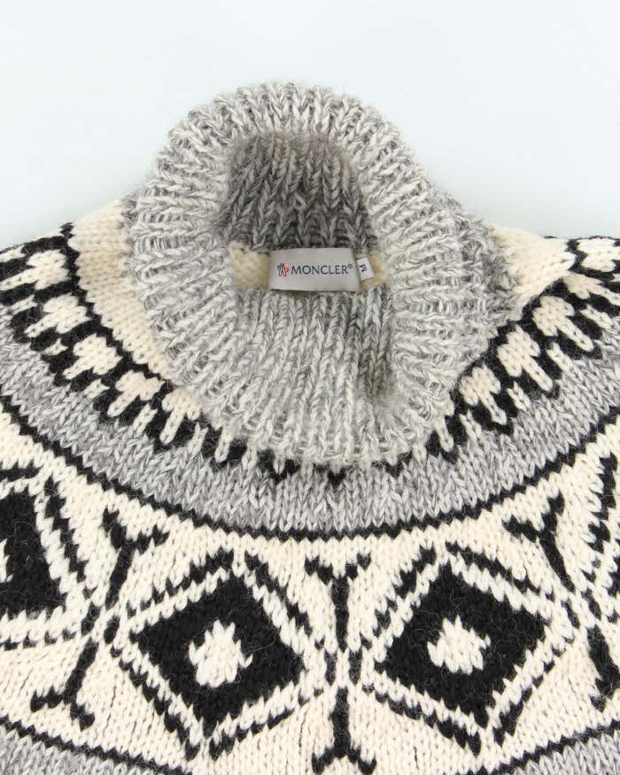 Moncler Ciclista Chunky Nordic Wool Roll-Neck Knit Jumper - M – Rokit