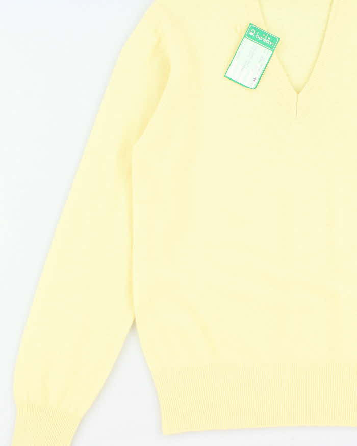 DSWT Vintage 1970s Benetton Wool V-Neck Jumper - M
