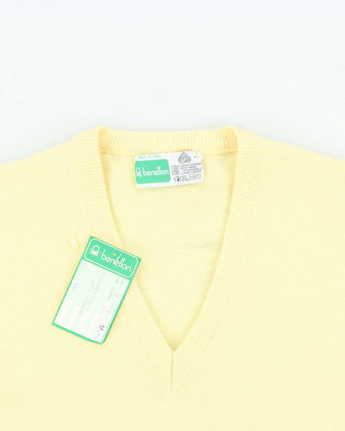 DSWT Vintage 1970s Benetton Wool V-Neck Jumper - M
