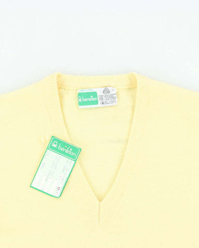 DSWT Vintage 1970s Benetton Wool V-Neck Jumper - M