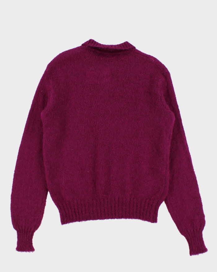 DSWT Vintage 1970s Benetton Mohair Wool Blend Collared Knit Jumper - XL