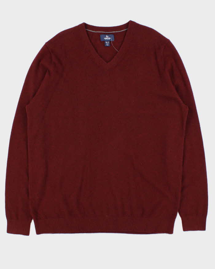 Lands' End Cashmere V-Neck Knit Jumper - XL