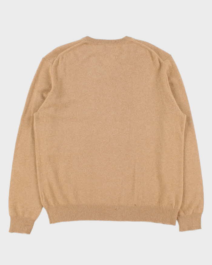 Vintage Black &amp; Brown 1826 Cashmere V-Neck Knit Jumper - XL