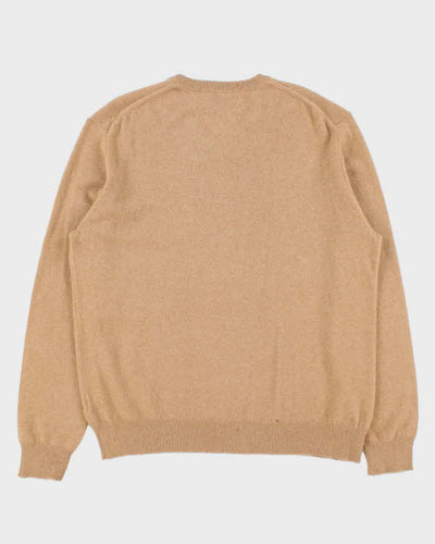 Vintage Black & Brown 1826 Cashmere V-Neck Knit Jumper - XL