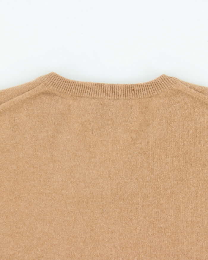 Vintage Black &amp; Brown 1826 Cashmere V-Neck Knit Jumper - XL