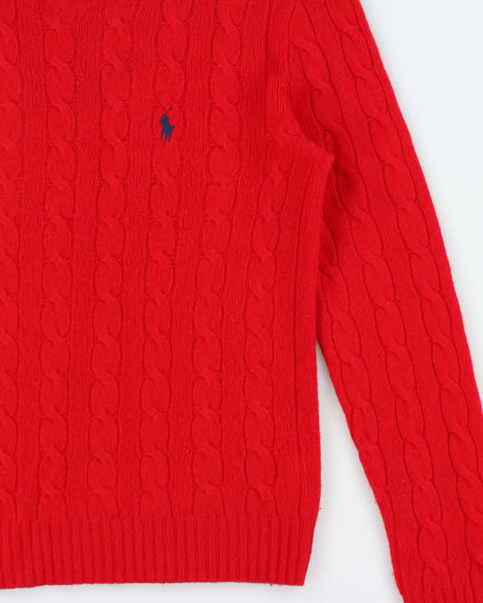 Vintage Ralph Lauren Wool & Cashmere Aran Knit Jumper - S