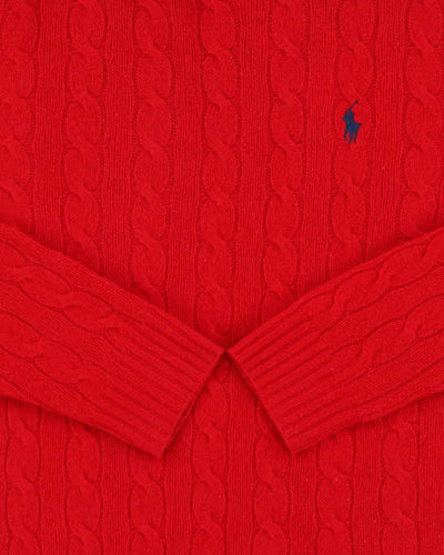 Vintage Ralph Lauren Wool & Cashmere Aran Knit Jumper - S