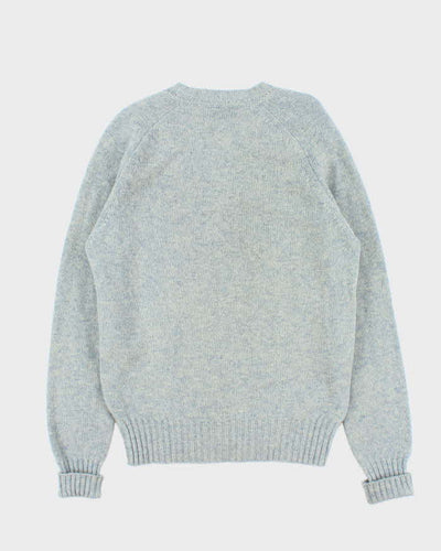 Vintage 1970s Sears Shetland Wool Speckled Yarn V-Neck Knit Jumper - L