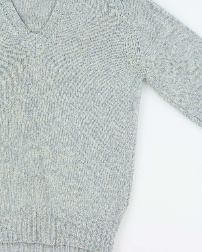 Vintage 1970s Sears Shetland Wool Speckled Yarn V-Neck Knit Jumper - L