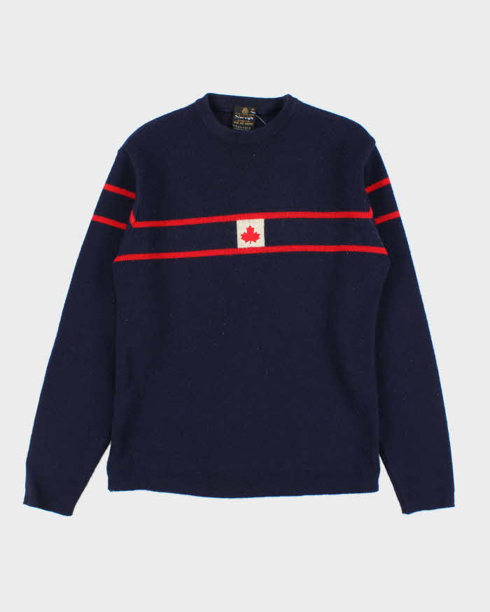 Vintage 1980s Norvyk Canada Wool Crewneck Ski Knit Jumper - S