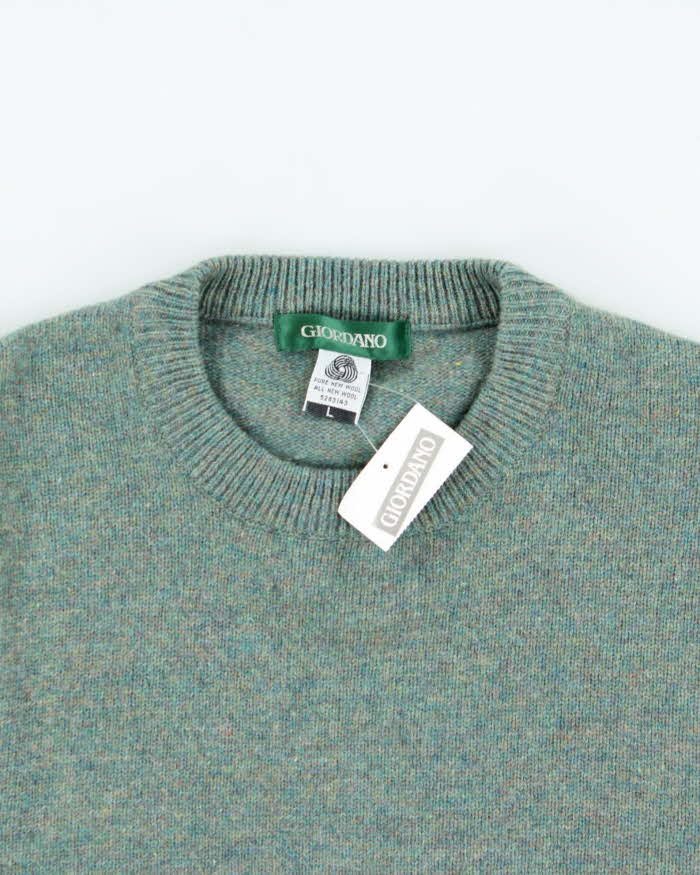 DSWT Vintage 1980s Giordano Wool Speckled Yarn Crewneck Knit Jumper - L