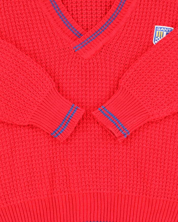 Vintage 1990s Gant The Rugger V-Neck Knit Jumper - M