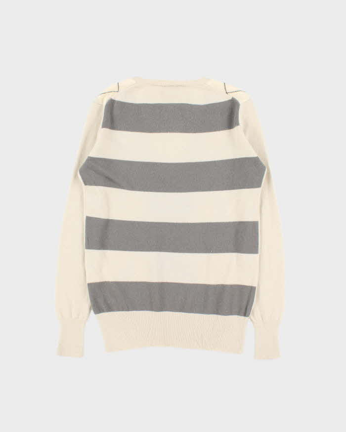 Vintage Y2K 00s Burberry Cashmere Argyle V-Neck Knit Jumper - S