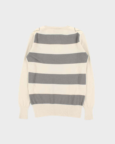 Vintage Y2K 00s Burberry Cashmere Argyle V-Neck Knit Jumper - S