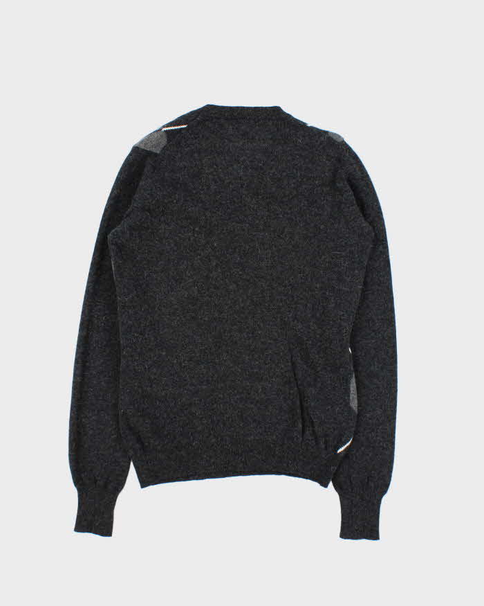Vintage Y2K 00s Burberry Merino Wool Argyle V-Neck Knit Jumper - M