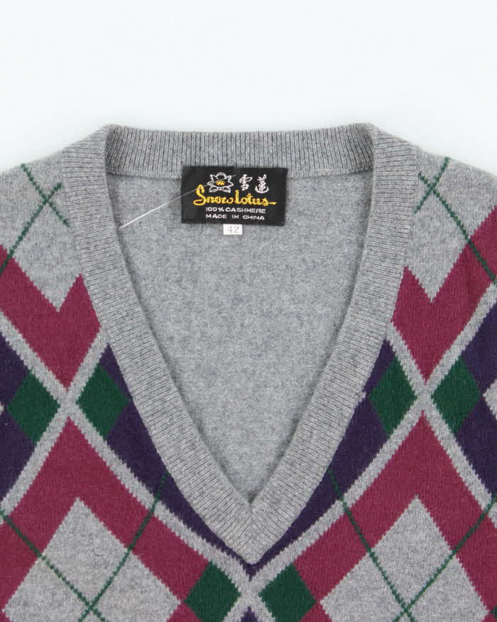 Vintage Snow Lotus Cashmere Tank Knit - L