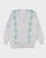 Vintage Pringle V-neck Wool Jumper - L