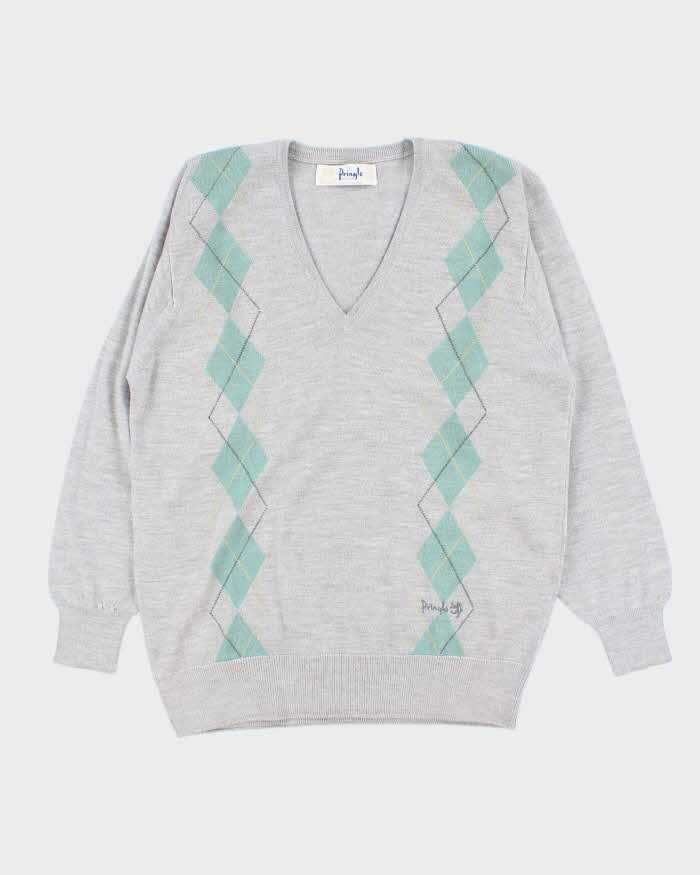 Vintage Pringle V-neck Wool Jumper - L