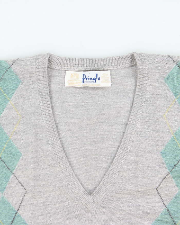 Vintage Pringle V-neck Wool Jumper - L