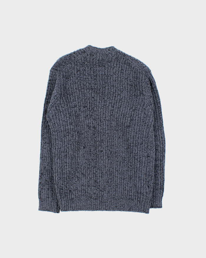 Vintage 1980s Wool Speckled Ribbed Knit Cardigan - M