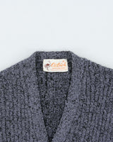 Vintage 1980s Wool Speckled Ribbed Knit Cardigan - M
