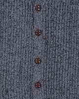Vintage 1980s Wool Speckled Ribbed Knit Cardigan - M