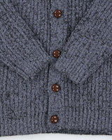 Vintage 1980s Wool Speckled Ribbed Knit Cardigan - M