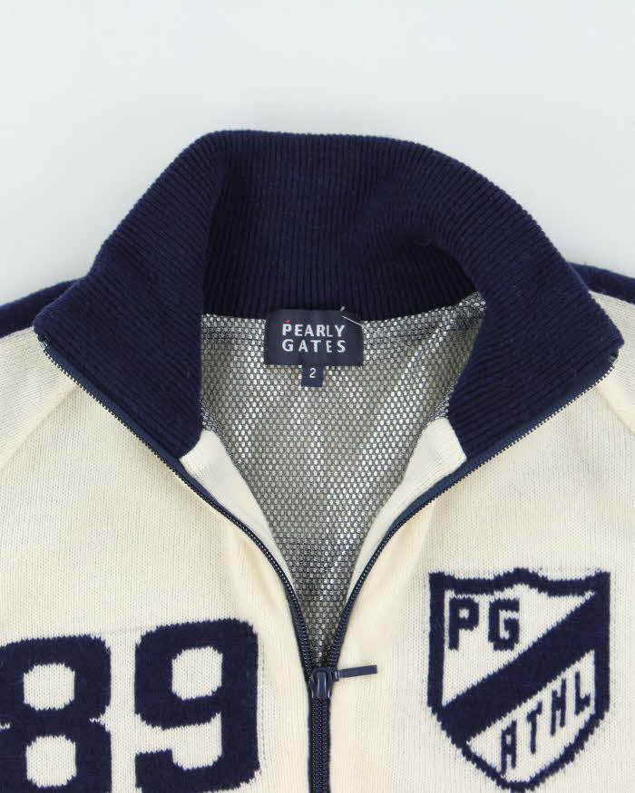 Vintage Y2K 00s Pearly Gates Japan Cashmere Wool Blend Knit Track Top - M