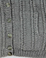 Vintage 1980s Chunky Cable Knit Oversized Wool Cardigan - L
